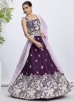 Pure Georgette Purple Wedding Wear Sequins Work Lehenga Choli